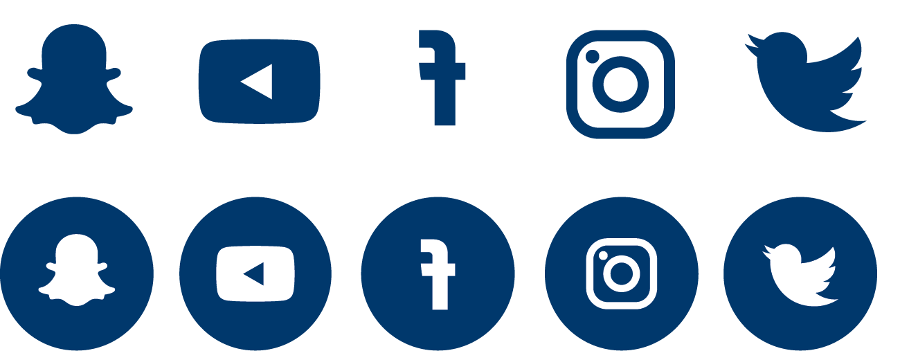 蓝色的社交媒体图标的例子.